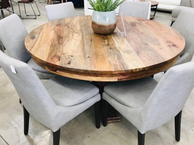 monsoon round dining table natural finish7